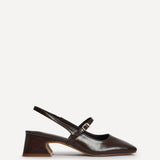 Society Brown Faux Leather Mary Jane Heels