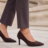 Sofia Wide Fit Brown Court Heels