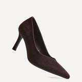 Sofia Wide Fit Brown Court Heels
