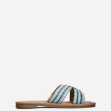 Solar Blue Flat Slider Sandals