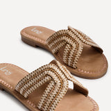 Solar Nude Flat Slider Sandals
