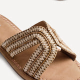 Solar Nude Flat Slider Sandals