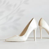 Solemate Bridal Ivory Satin Court Heels