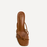 Solis Tan Strappy Mule Heels