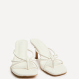 Solis White Strappy Mule Heels