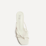 Solis White Strappy Mule Heels