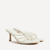 Solis White Strappy Mule Heels