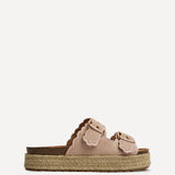 Sonnet Dusky Pink Double Buckle Flatform Sandals