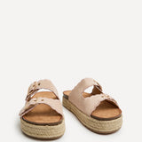 Sonnet Dusky Pink Double Buckle Flatform Sandals