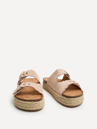 Sonnet Dusky Pink Double Buckle Flatform Sandals