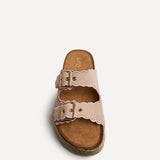 Sonnet Dusky Pink Double Buckle Flatform Sandals