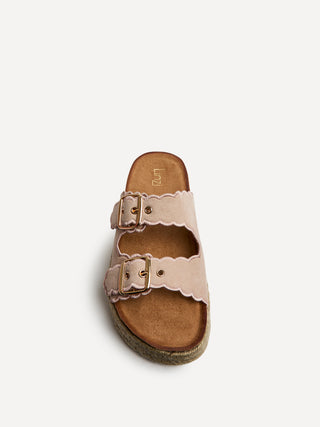 Sonnet Dusky Pink Double Buckle Flatform Sandals