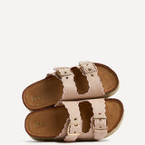Sonnet Dusky Pink Double Buckle Flatform Sandals