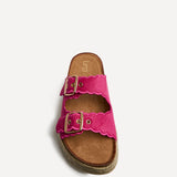 Sonnet Fuchsia Double Buckle Flatform Sandals