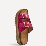 Sonnet Fuchsia Double Buckle Flatform Sandals