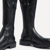 Sonny Black Faux Leather Long Boots