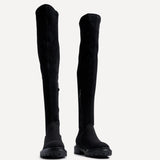 Sonny Black Faux Suede Long Boots