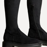 Sonny Black Faux Suede Long Boots