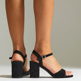 Soul Black Faux Suede Block Heels