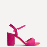 Soul Pink Faux Suede Block Heels