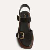 Source Wide Fit Black Flatform Sandals