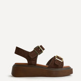 Source Wide Fit Brown Flatform Sandals