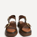 Source Wide Fit Brown Flatform Sandals