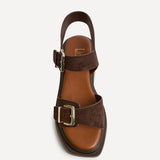 Source Wide Fit Brown Flatform Sandals