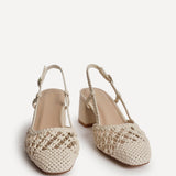 Spring Beige Handwoven Court Heels