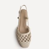 Spring Beige Handwoven Court Heels