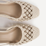 Spring Beige Handwoven Court Heels