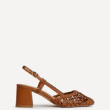 Spring Tan Handwoven Court Heels