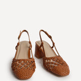 Spring Tan Handwoven Court Heels