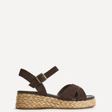 Spritz Wide Fit Brown Flatform Sandals