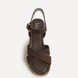 Spritz Wide Fit Brown Flatform Sandals