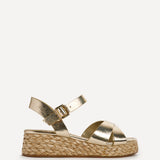 Spritz Wide Fit Gold Flatform Sandals