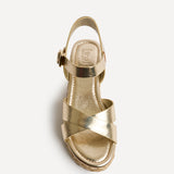 Spritz Wide Fit Gold Flatform Sandals