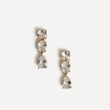 Stardust Gold Crystal Stone Drop Earrings