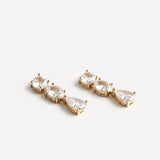 Stardust Gold Crystal Stone Drop Earrings