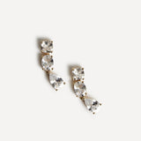 Stardust Gold Crystal Stone Drop Earrings