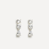 Stardust Silver Crystal Stone Drop Earrings