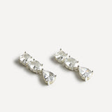 Stardust Silver Crystal Stone Drop Earrings