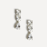 Stardust Silver Crystal Stone Drop Earrings