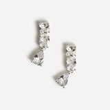 Stardust Silver Crystal Stone Drop Earrings