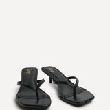 Stassie Black Mule Heels