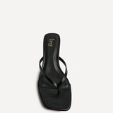 Stassie Black Mule Heels
