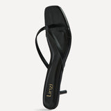 Stassie Black Mule Heels
