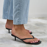Stassie Black Mule Heels