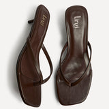 Stassie Brown Mule Heels