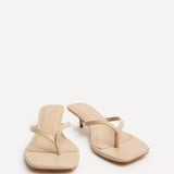 Stassie Nude Mule Heels